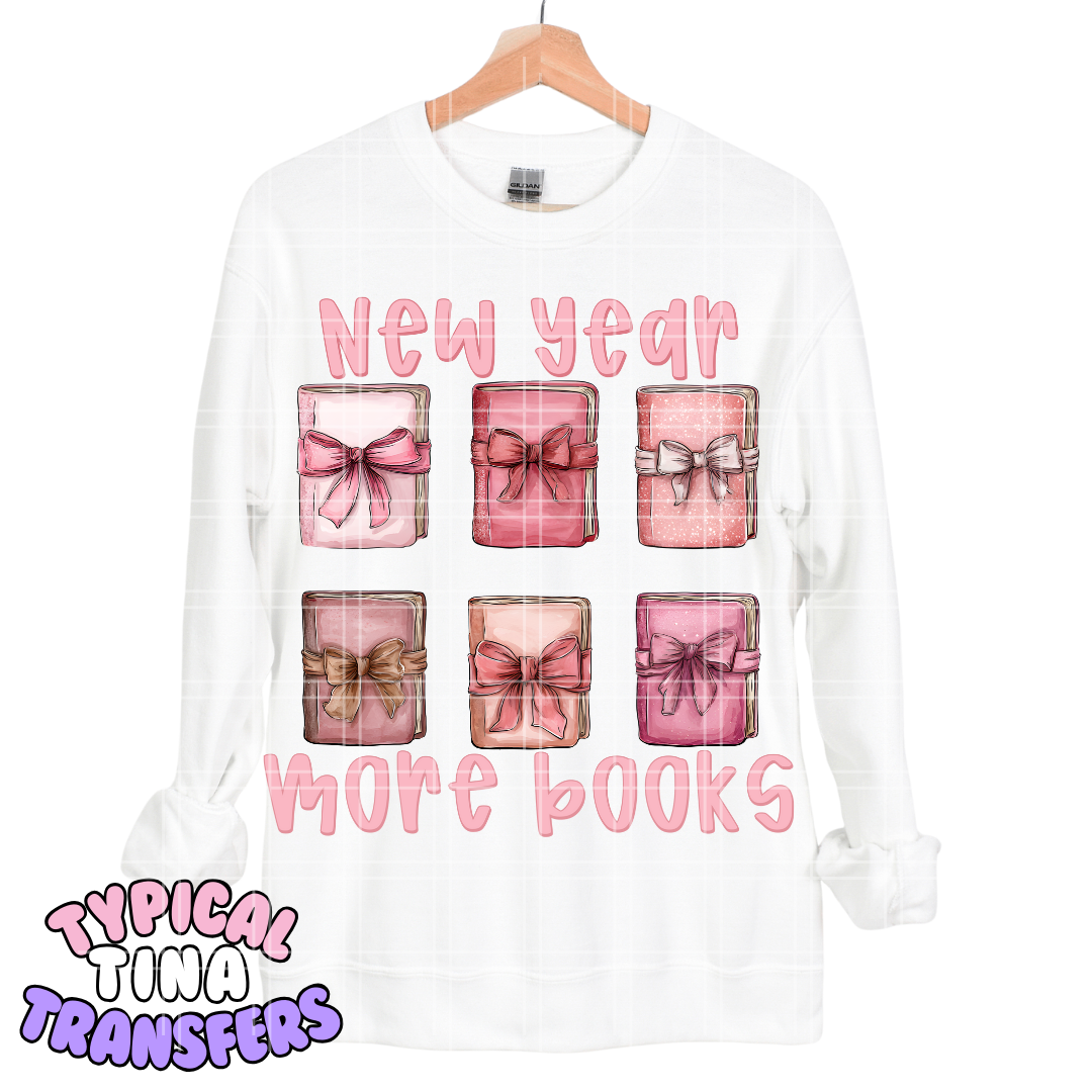 New year more books (pink) | DTF Transfers | POD