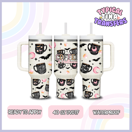 Coffee and Bats | 40oz UVDTF Wrap | POD