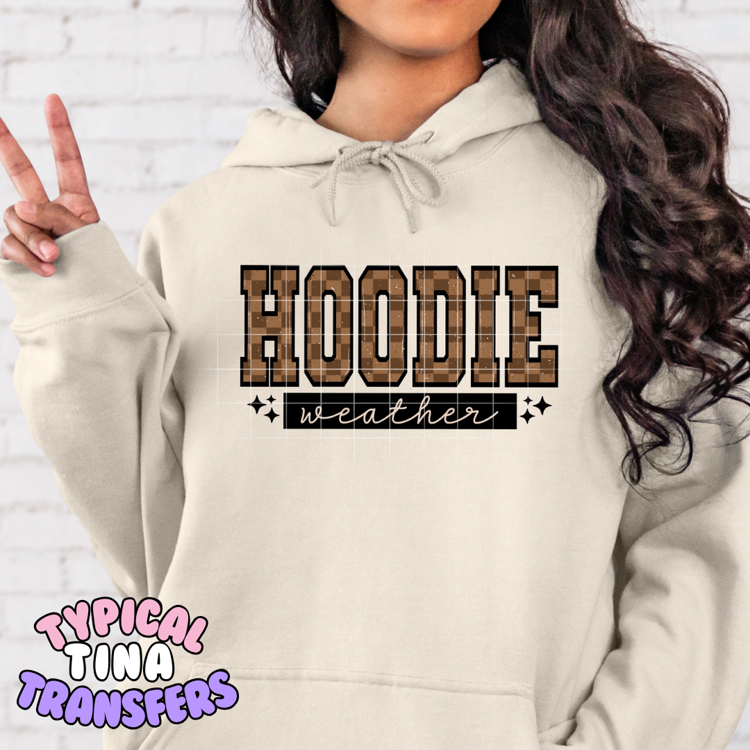 Hoodie weather brown pattern | DTF Transfers | POD