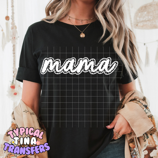 Mama polka dot outline | DTF Screen Print | POD