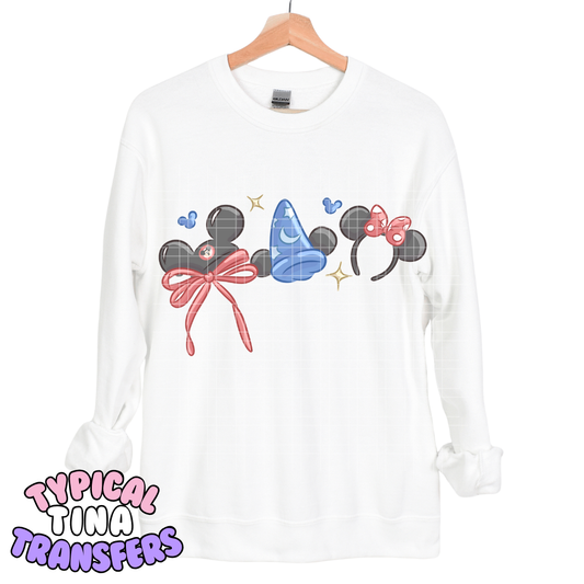 Mouse Hat and Sorcerer (bright tone) | DTF Transfers | POD