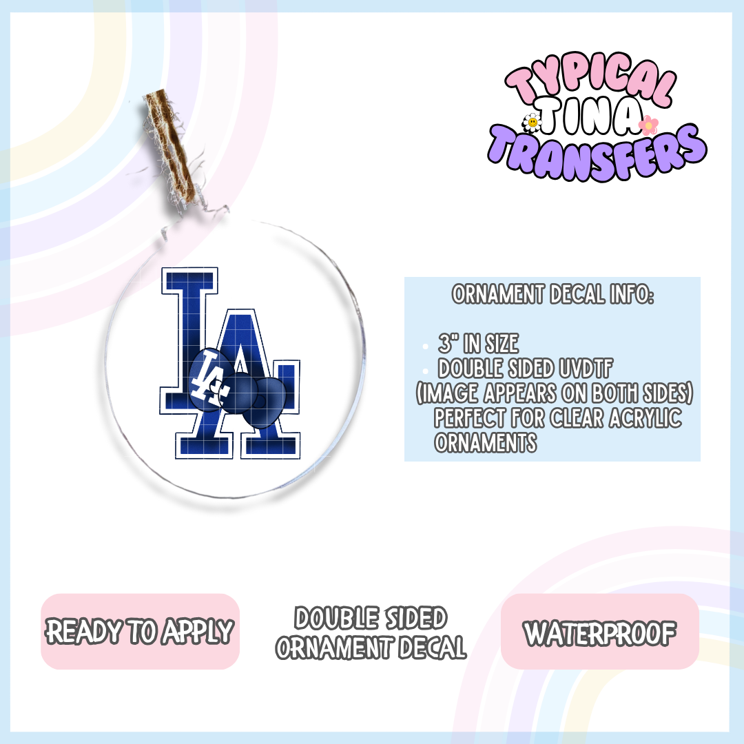 LA Bow blue | 3" Ornament Decal | POD