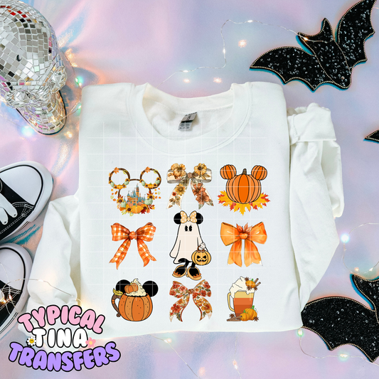 Min Ghost Fall Coquette Pumpkins |  DTF Transfer | POD