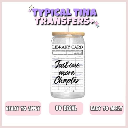 Library card - just one more chapter | UV decals | POD