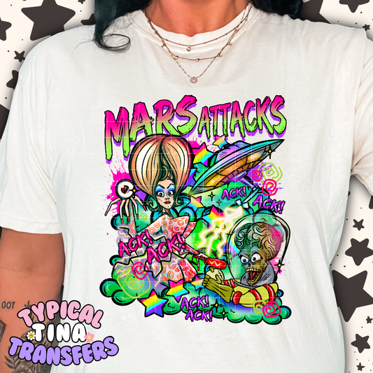 Aliens from Mars Attack | DTF Transfer | 12" Adult