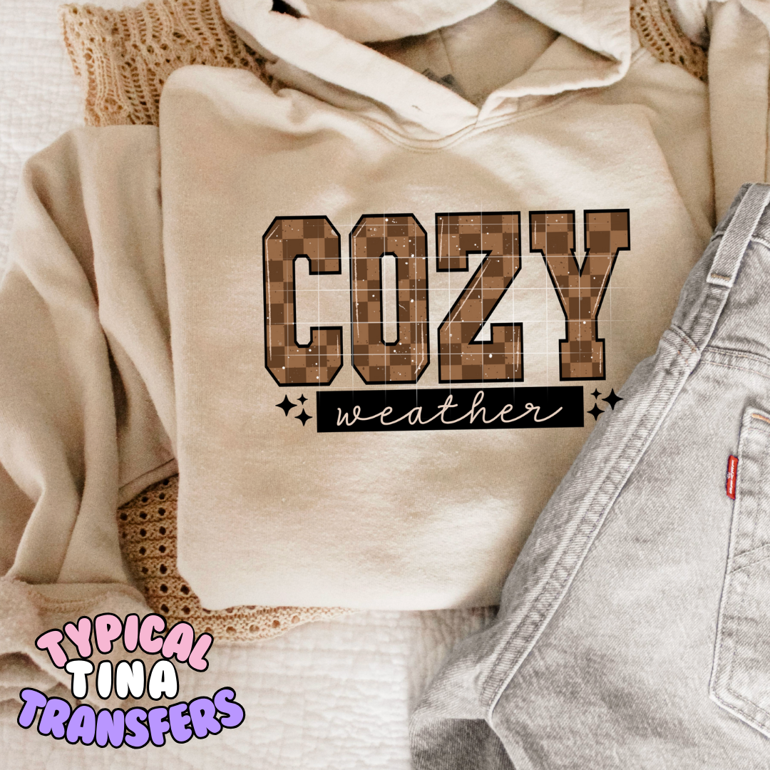 Cozy weather brown pattern | DTF Transfers | POD