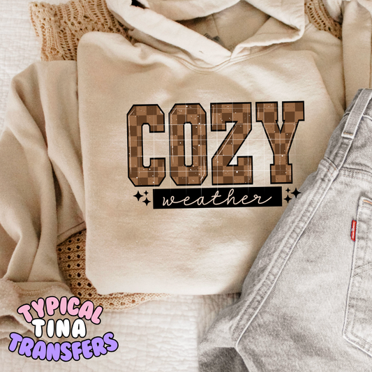 Cozy weather brown pattern | DTF Transfers | POD