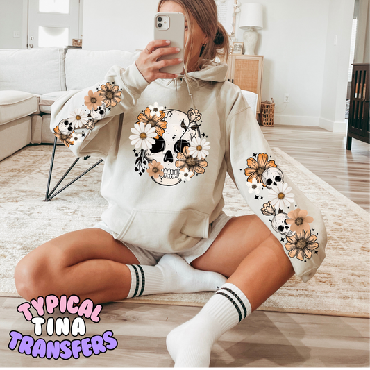 Mixed daises and skull | DTF Transfers | POD