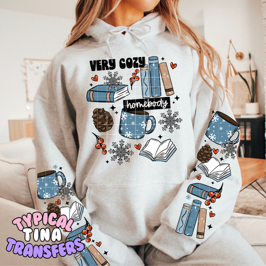 Very Cozy homebody (blue books) | DTF Transfers | POD