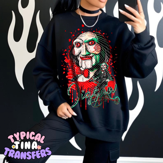 Bold Red Jig with name (teal) | DTF Transfer | POD