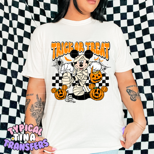 Trick or treat Mummy Mouse | DTF Transfer | POD