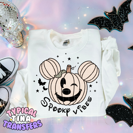 Mouse pumpkin Neutral Spooky Vibes |  DTF Transfer | POD