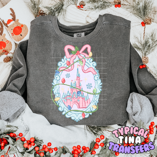 Christmas Castle Frame | DTF Transfer | POD