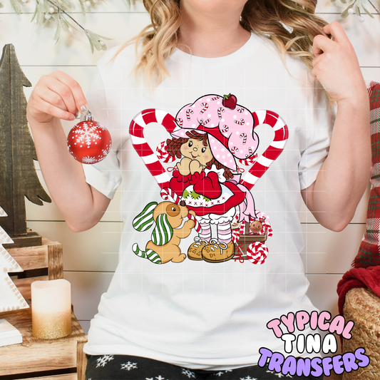 Strawberry candy canes | DTF Transfer | POD