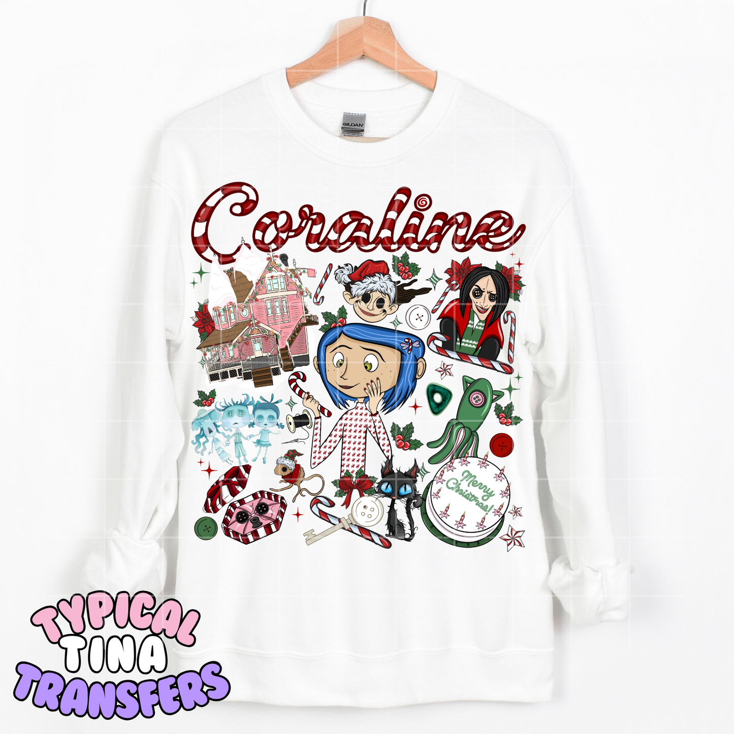 Cora Christmas Mural (with name) | DTF Transfer | POD