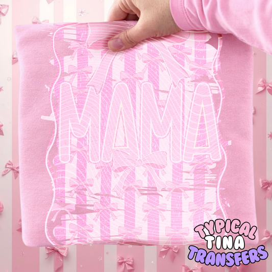 Mama stripped bow | DTF Transfers | POD
