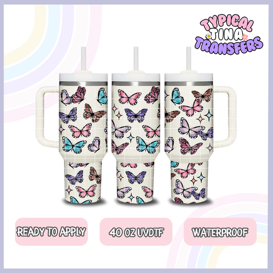 Delicate Butterflies | 40oz UVDTF Wrap | POD