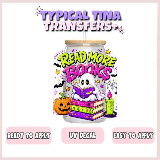 Read more books ghost on stack | UV decals | POD