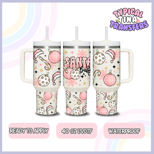 Santa Baby pink | 40oz UVDTF Wrap | POD