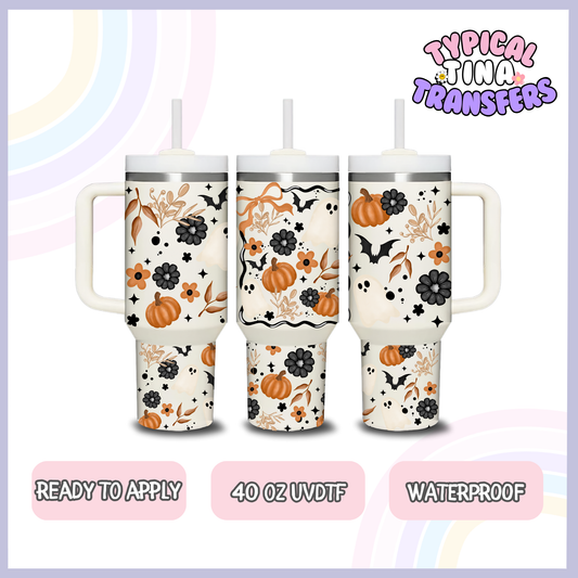 Coquette Fall with Ghosties | 40oz UVDTF Wrap | POD