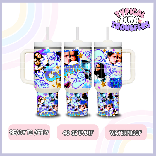 Friendly cute ghost | 40oz UVDTF Wrap | POD