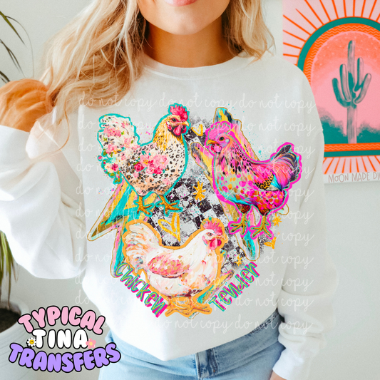 Chickens | DTF Screen Print | POD - choose design