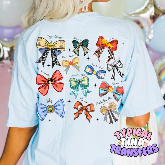 Magical Character Bows with names | DTF Screen Print | POD