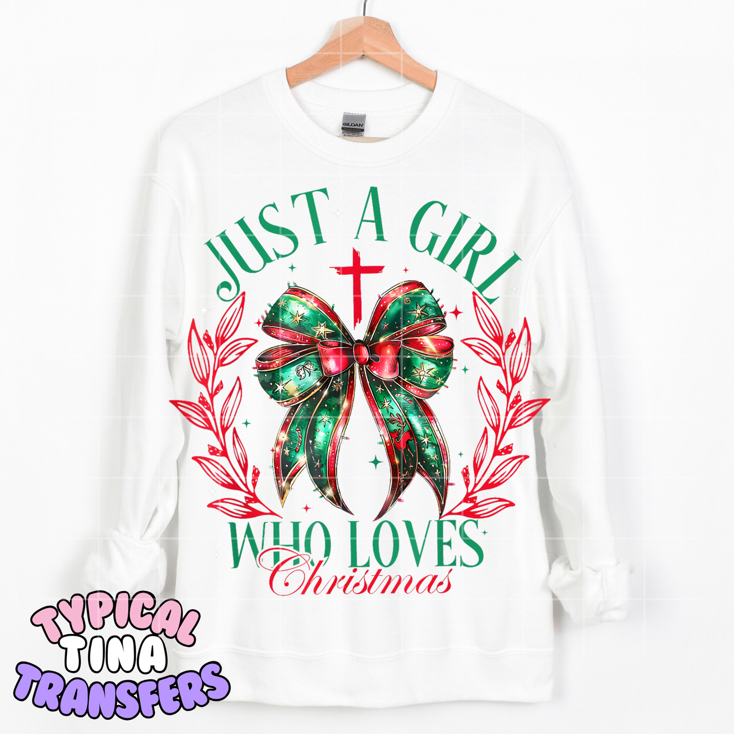 Just a girl who loves christmas (red and green) | DTF Transfer | POD