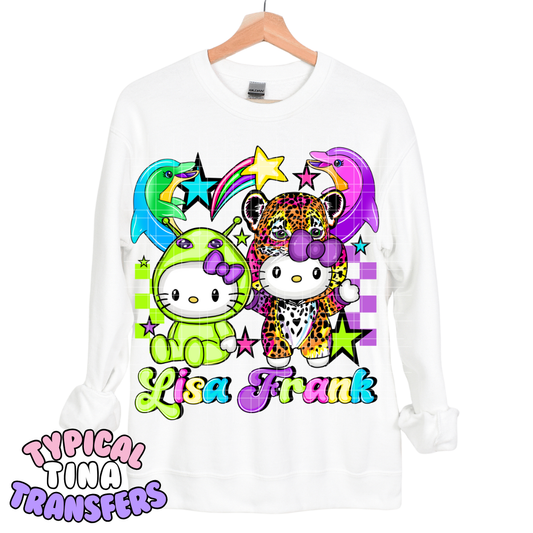 Kitty and Dolphins - LF | DTF Transfers | POD