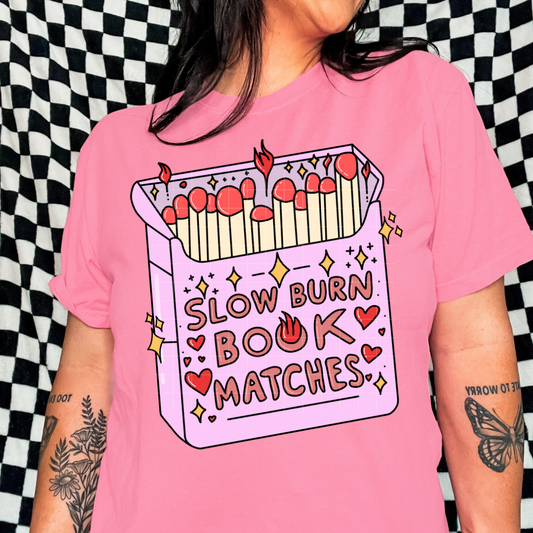 Slow Burn Book Matches | DTF Screen Print | POD