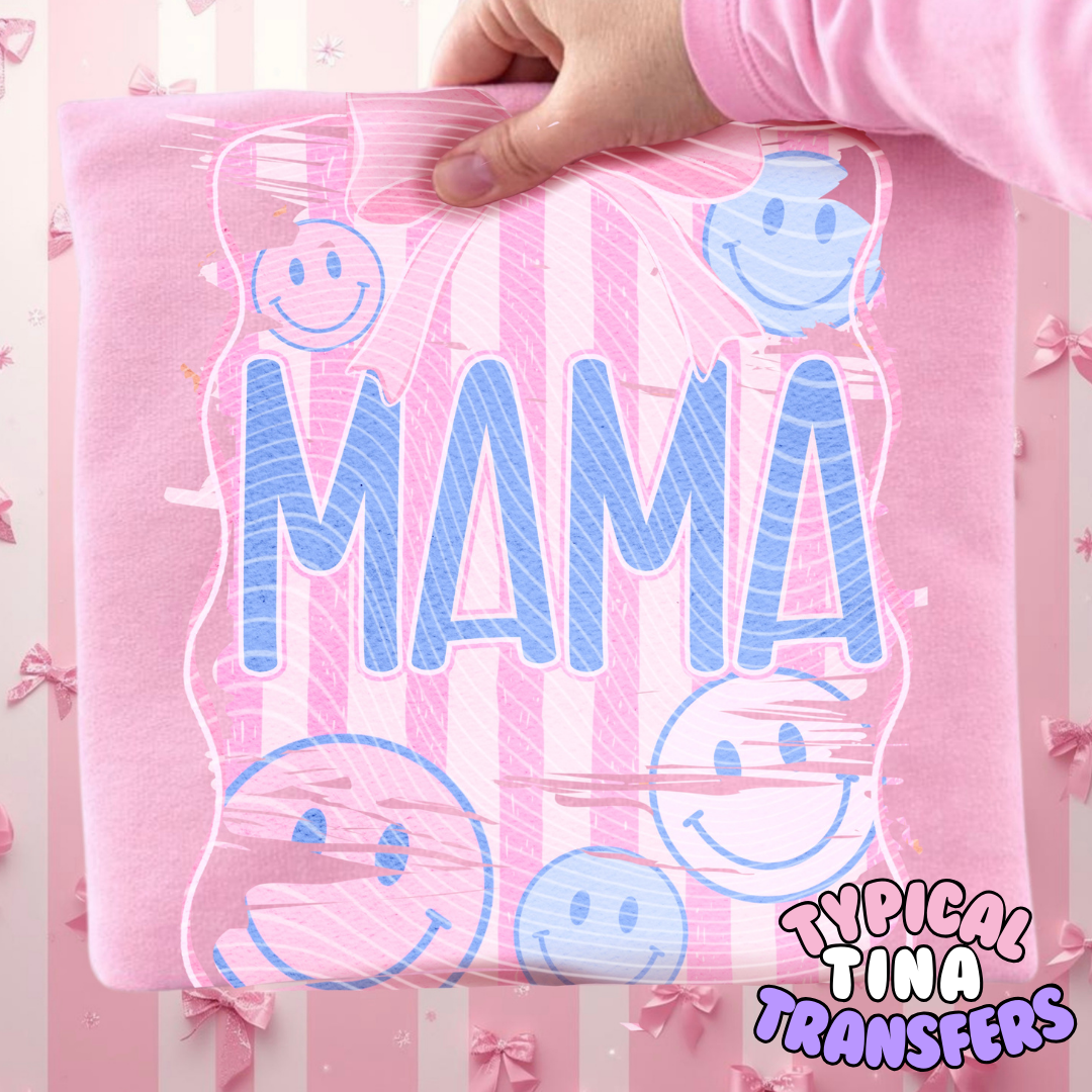 Mama stripped smile face | DTF Transfers | POD