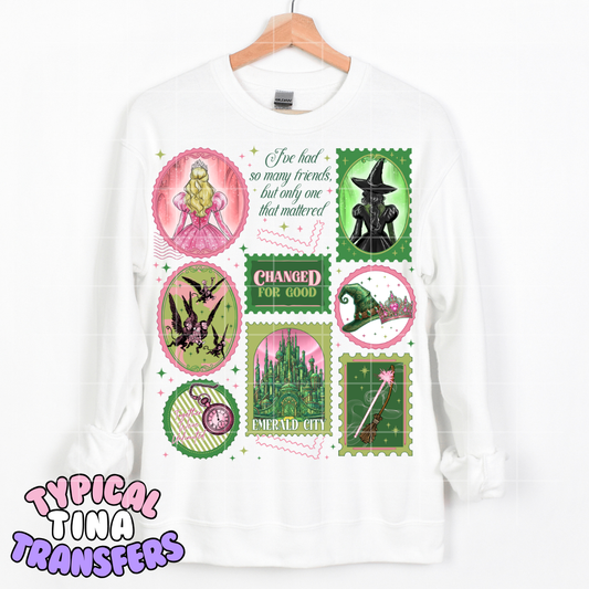 Pink Goes with Green Stamps | DTF Screen Print | POD