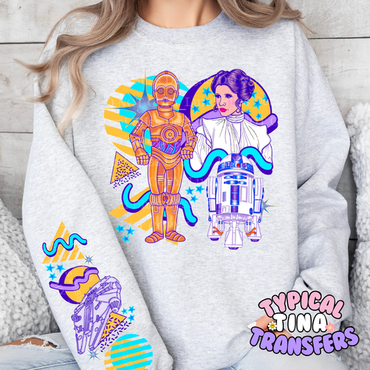 SW Neon Princess and bots | DTF Screen Print | POD- choose design