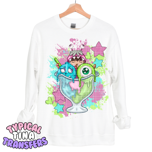 Monster Ice Cream Sunday | DTF Transfers | POD