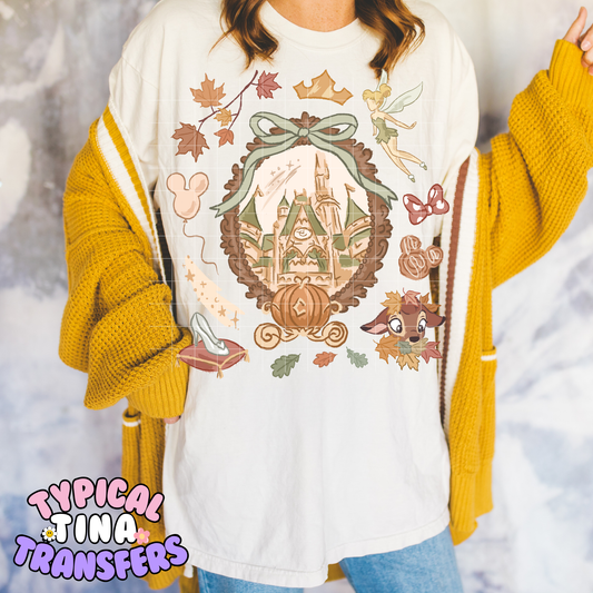 Magical Castle Fall Frame with elements | DTF Transfer | POD
