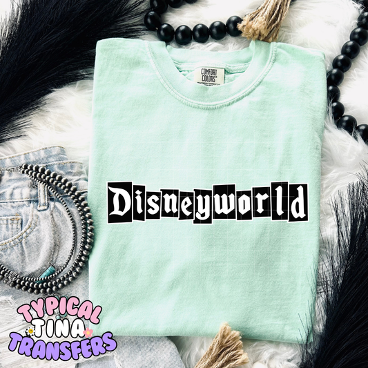 B&W Diz world Banner | DTF Transfer | POD