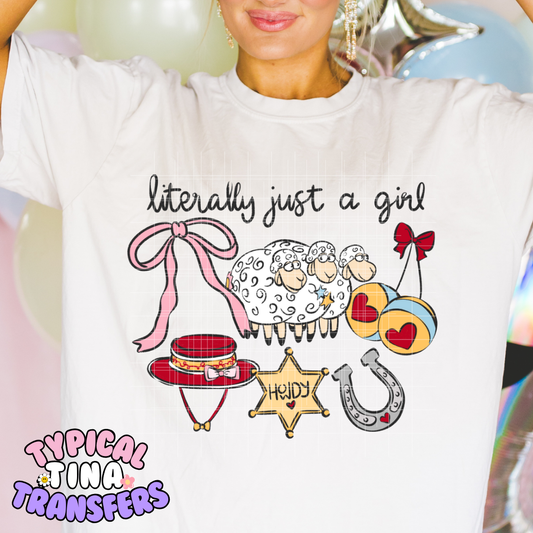 Just A Girl Toys | DTF Transfers | Adult 12"