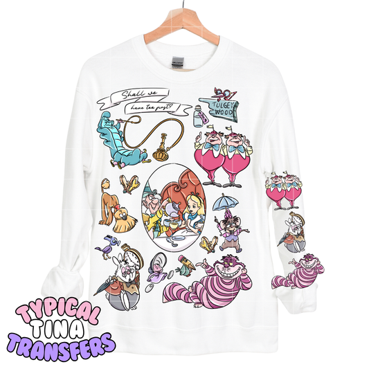 Alice Doodle mural | DTF Screen Print | POD