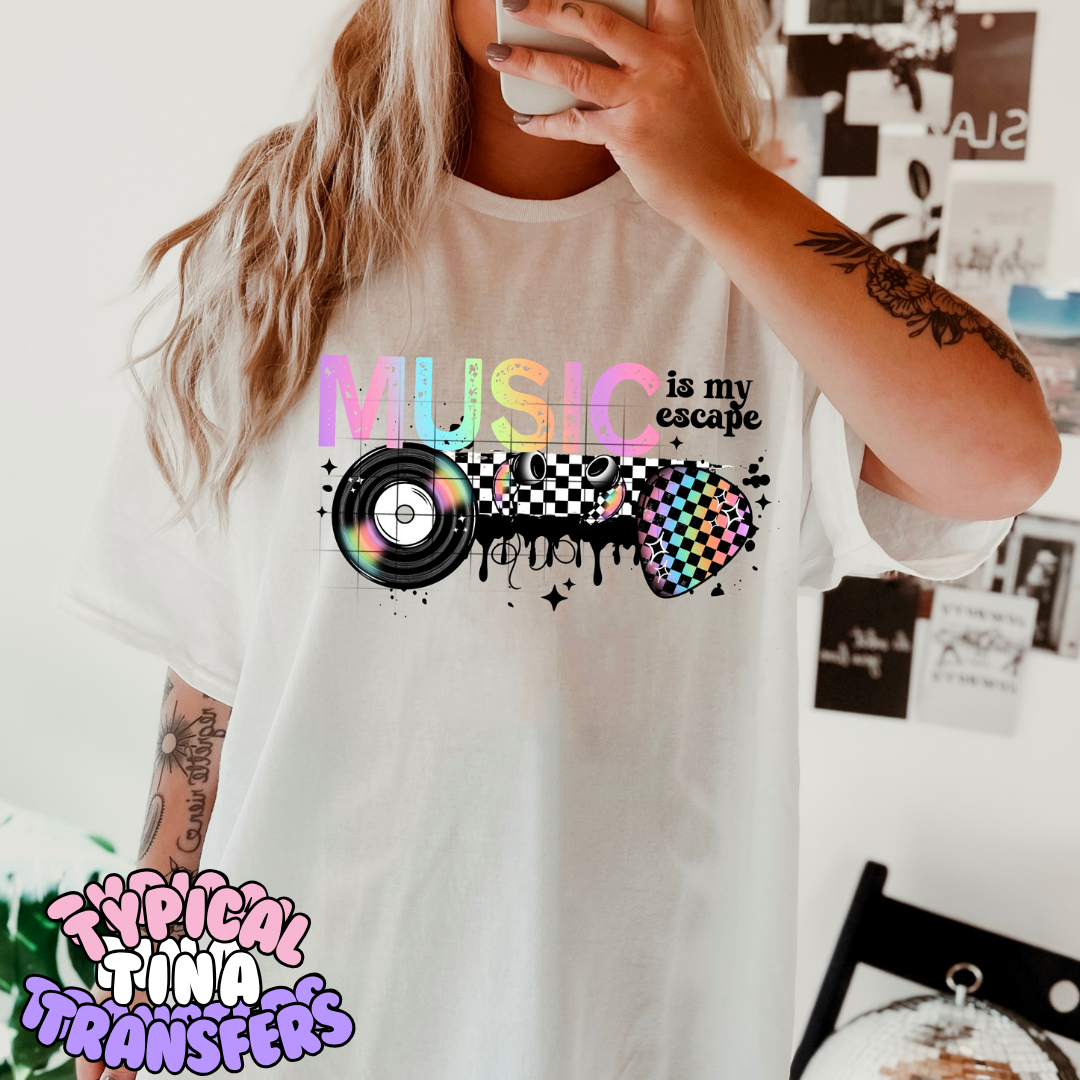 Music is my escape | DTF Transfer | POD