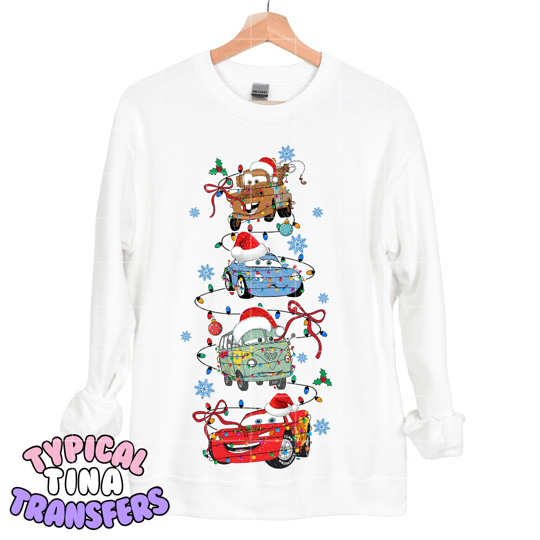 Xmas Cars 4 down | DTF Transfers | POD