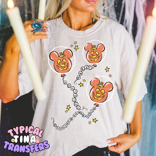 Halloween Mick Balloons Orange | DTF Transfer | POD