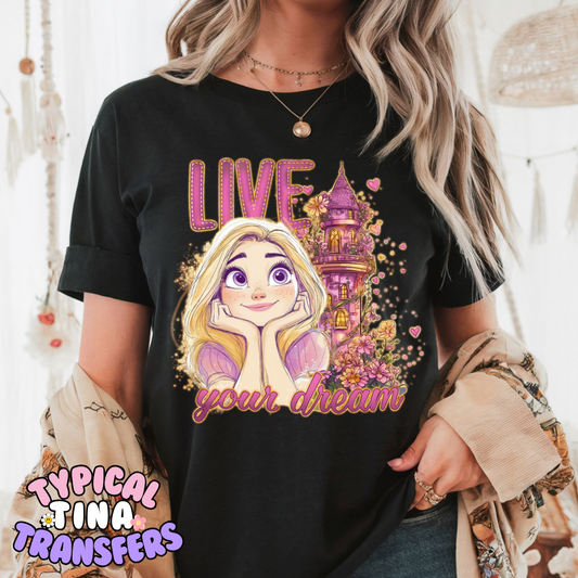 Live your dream | DTF Screen Print | POD