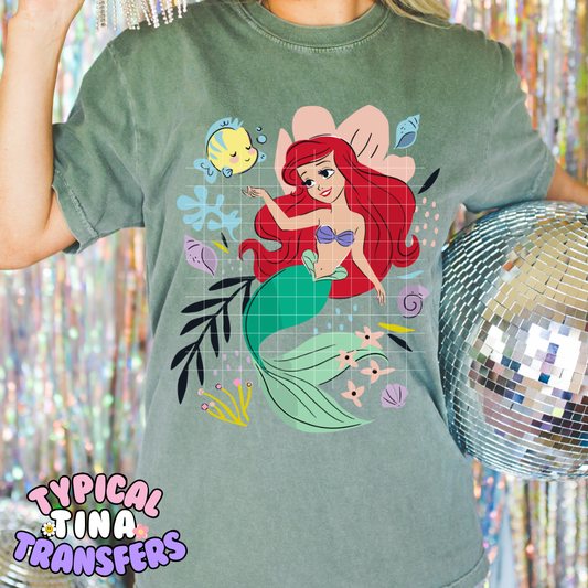 Drawn Mermaid | DTF Screen Print | POD