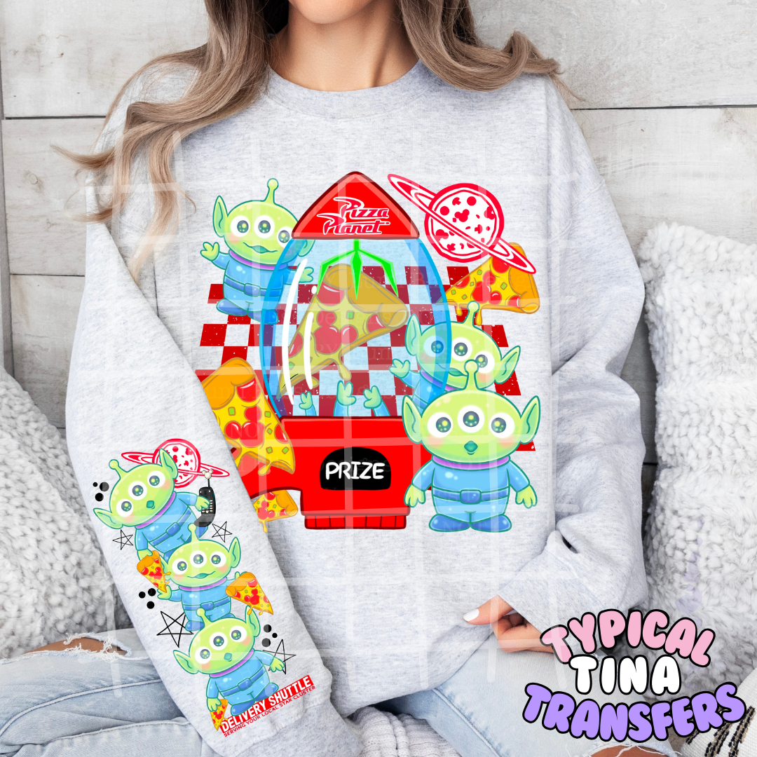 Aliens, Pizza and Space Claw | DTF Transfers | POD