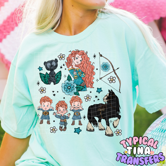 Princess B and three cubs | DTF Screen Print | POD