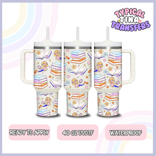 Liz Books | 40oz UVDTF Wrap | POD