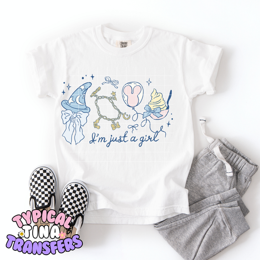 I'm just a girl coquette light blue | DTF Transfer | POD