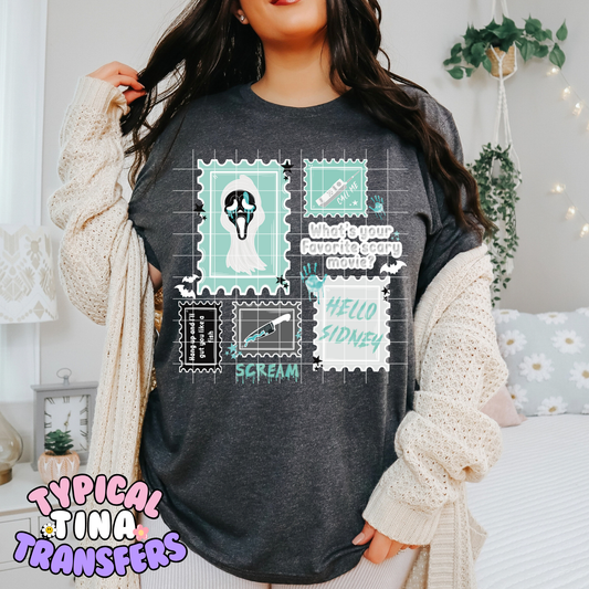 Scream Stamps (aqua) | DTF Transfer | POD