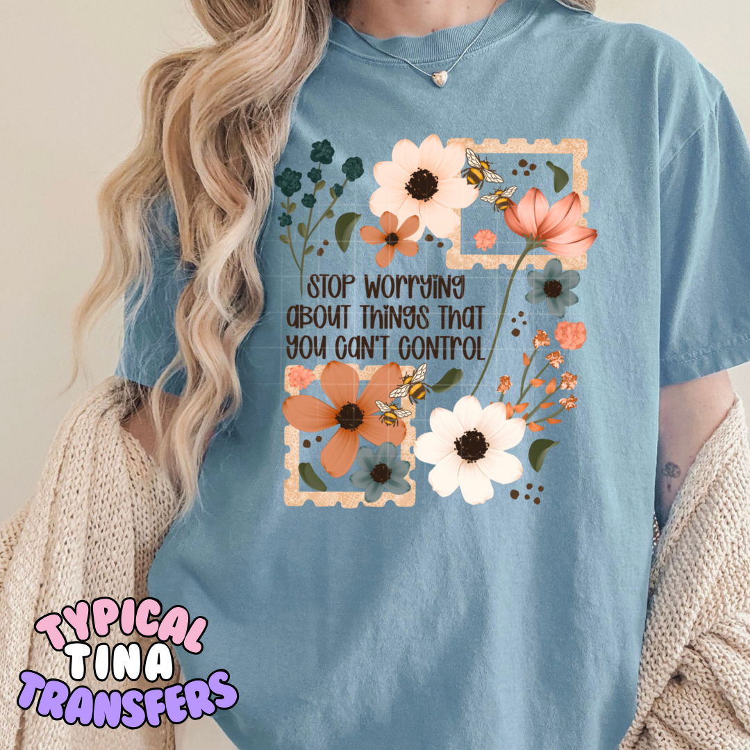 Stop worrying about things you can't control | DTF Transfers | POD