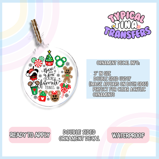 My fav Things Green | 3" Ornament Decal